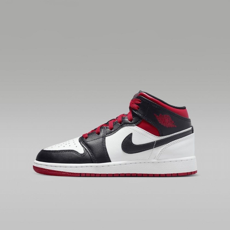 Nike Air Jordan 1 Mid Lasten Kengät Punainen Mustat Valkoinen | 392MDPVAT