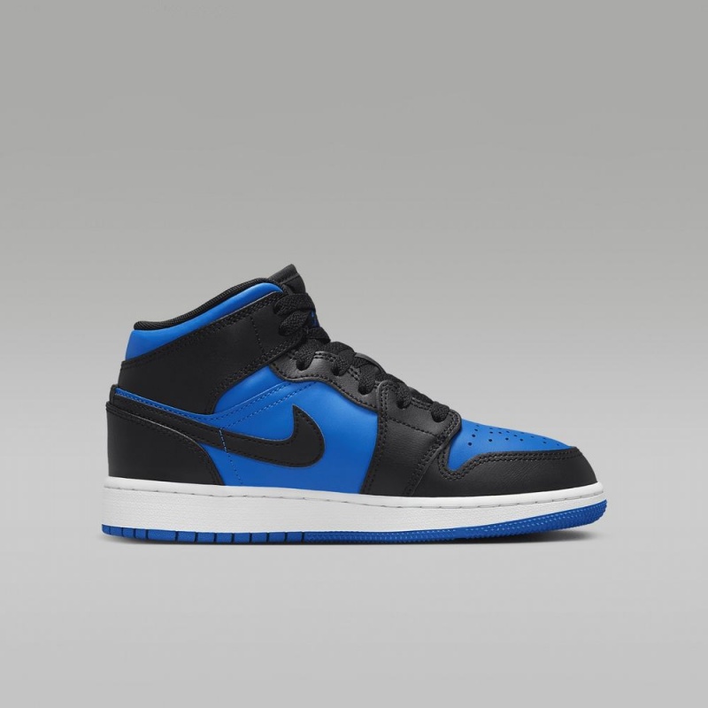 Nike Air Jordan 1 Mid Lasten Kengät Sininen Mustat | 758CUNIDT
