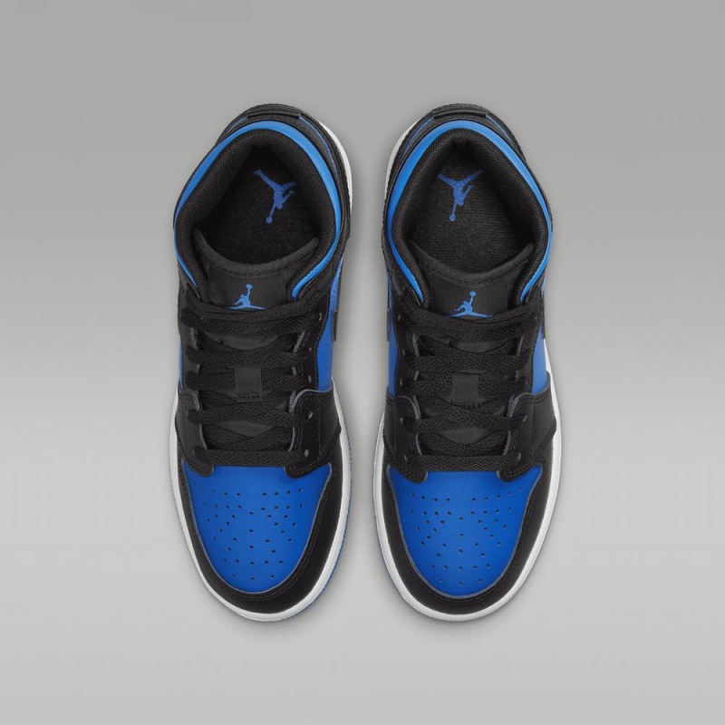 Nike Air Jordan 1 Mid Lasten Kengät Sininen Mustat | 758CUNIDT