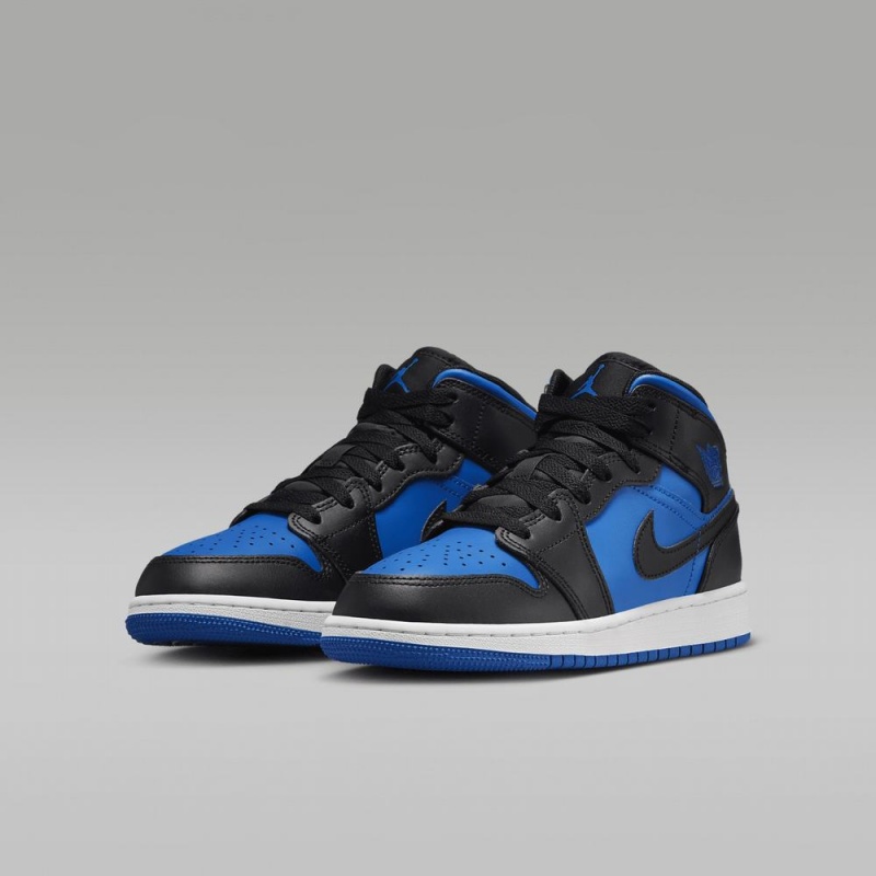 Nike Air Jordan 1 Mid Lasten Kengät Sininen Mustat | 758CUNIDT