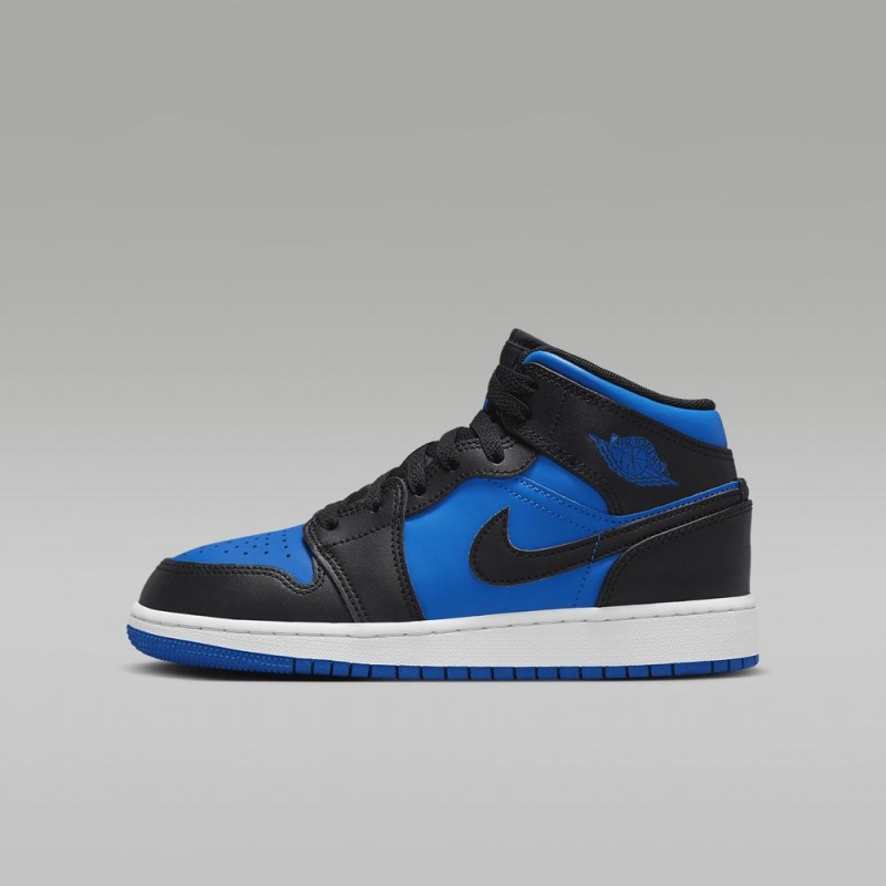 Nike Air Jordan 1 Mid Lasten Kengät Sininen Mustat | 758CUNIDT