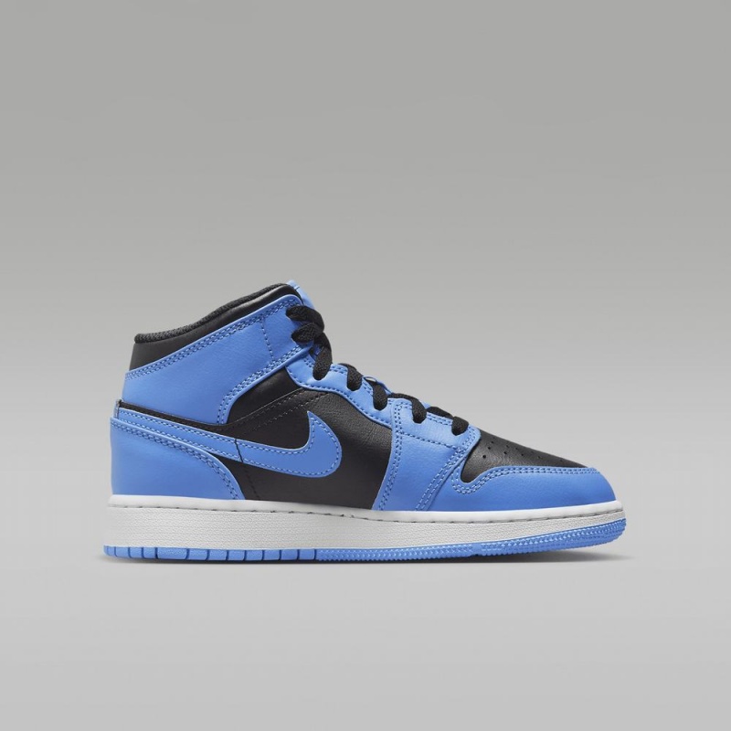 Nike Air Jordan 1 Mid Lasten Kengät Sininen Mustat | 763XPFMNS