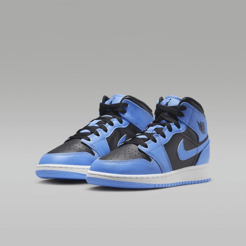 Nike Air Jordan 1 Mid Lasten Kengät Sininen Mustat | 763XPFMNS