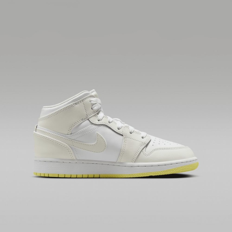 Nike Air Jordan 1 Mid Lasten Kengät Valkoinen Vaaleanoranssi | 138EUGQVD