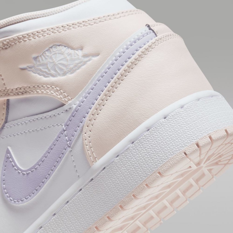 Nike Air Jordan 1 Mid Lasten Kengät Valkoinen Pinkki | 632KGQAFO