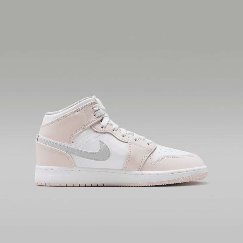 Nike Air Jordan 1 Mid Lasten Kengät Valkoinen Pinkki | 632KGQAFO