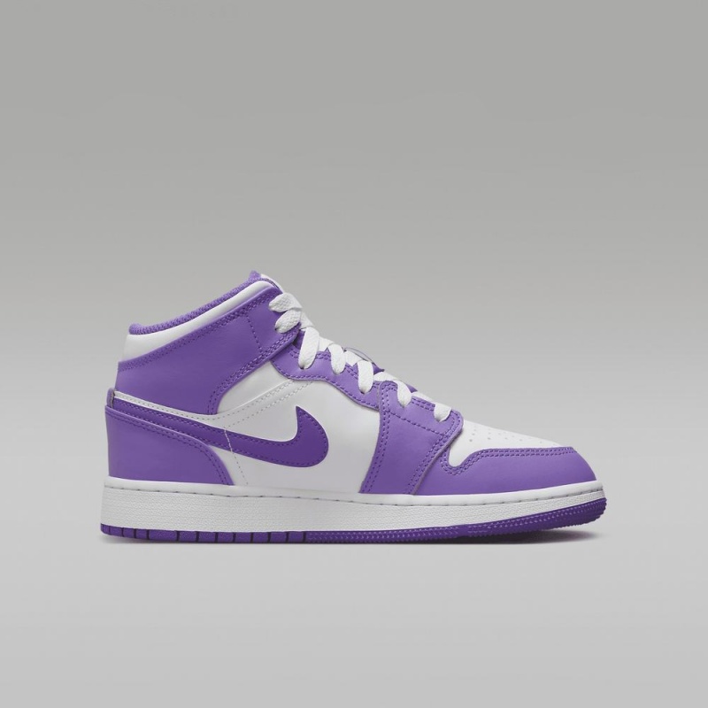 Nike Air Jordan 1 Mid Lasten Kengät Violetit Valkoinen | 104VMSZYL