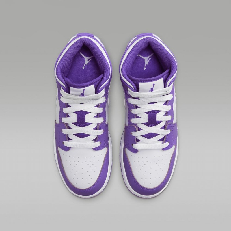 Nike Air Jordan 1 Mid Lasten Kengät Violetit Valkoinen | 104VMSZYL