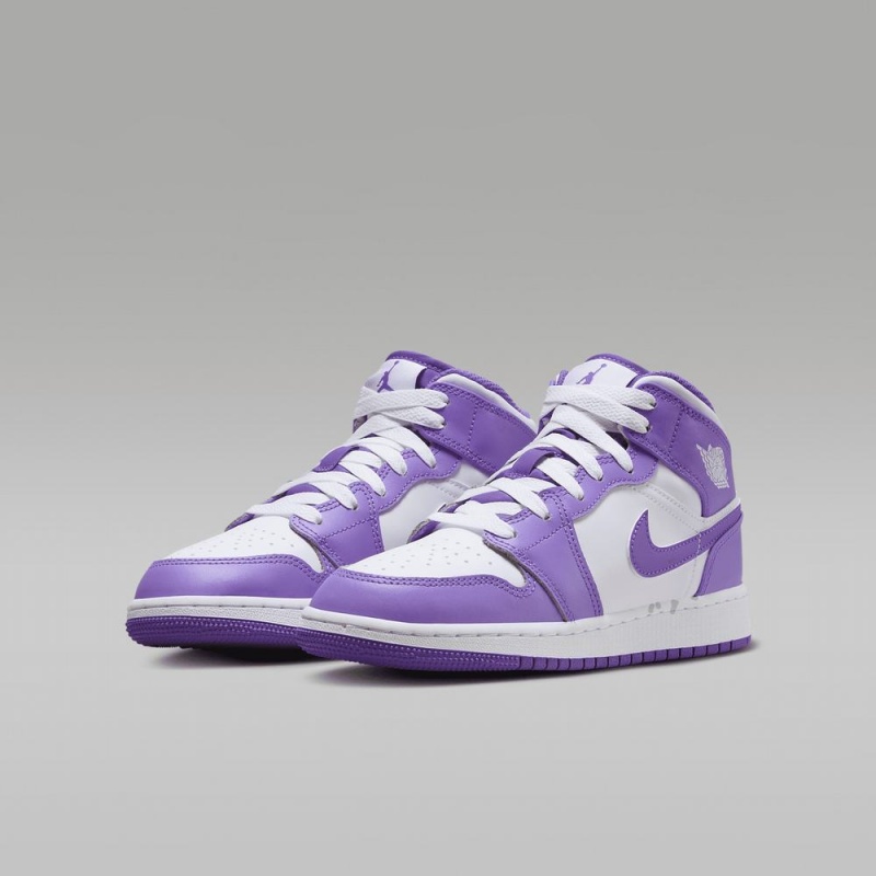 Nike Air Jordan 1 Mid Lasten Kengät Violetit Valkoinen | 104VMSZYL