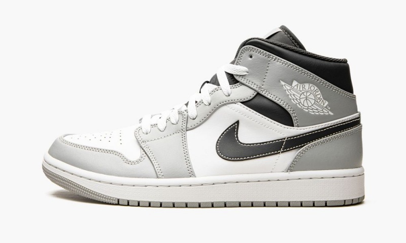 Nike Air Jordan 1 Mid \'Light Smoke Grey 2.0\' Miesten Kengät Harmaat Valkoinen | 841QSLYAR