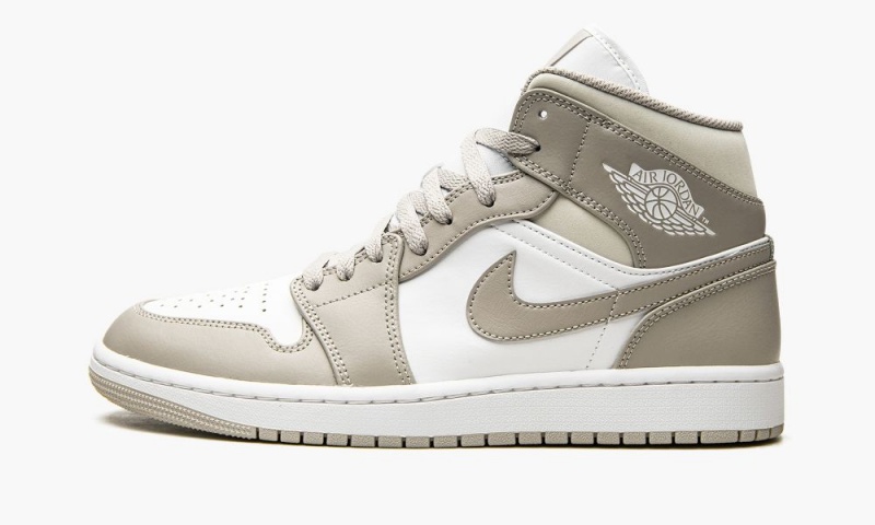 Nike Air Jordan 1 Mid \'Linen\' Miesten Kengät Vaaleanbeige Valkoinen | 098FXJNRM