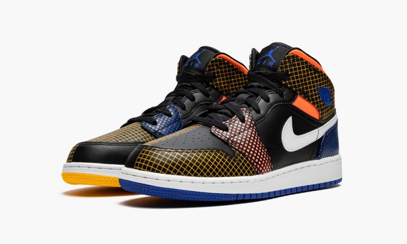 Nike Air Jordan 1 Mid MMD (GS) Lasten Kengät Mustat Valkoinen Kuninkaallinen Sininen | 976BGOXWY
