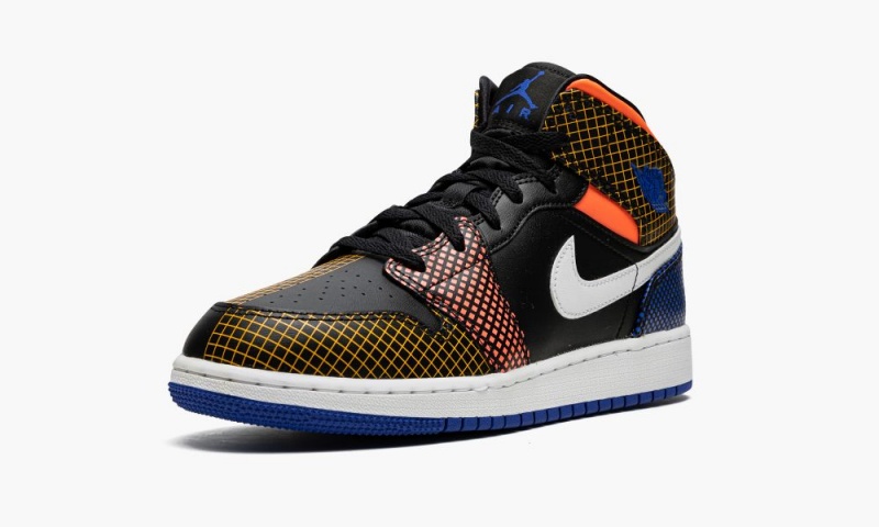 Nike Air Jordan 1 Mid MMD (GS) Lasten Kengät Mustat Valkoinen Kuninkaallinen Sininen | 976BGOXWY