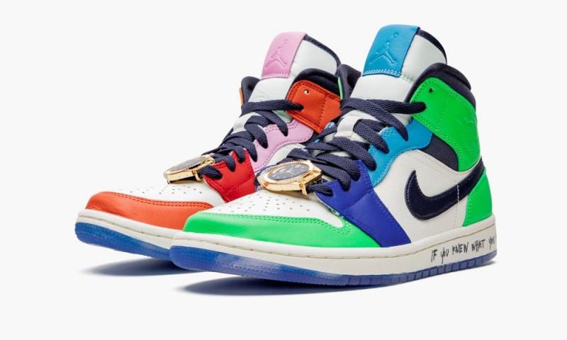 Nike Air Jordan 1 Mid 'Melody Ehsani - Fearless' Naisten Kengät Valkoinen Mustat Sininen | 972FGKSUL