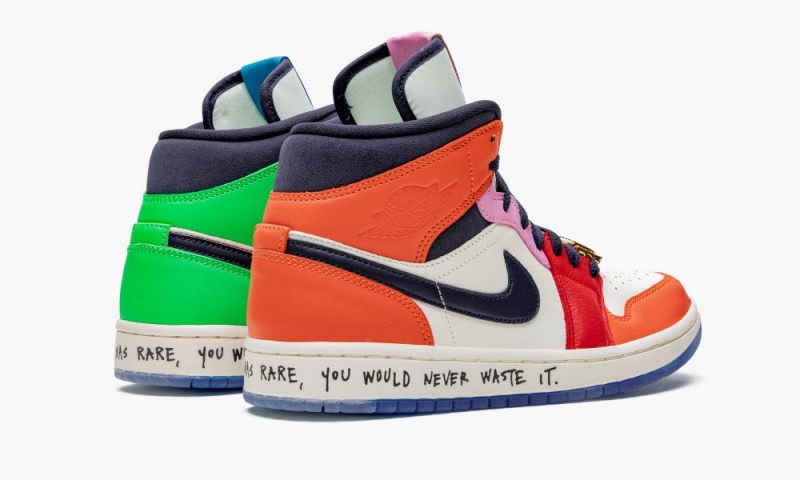 Nike Air Jordan 1 Mid 'Melody Ehsani - Fearless' Naisten Kengät Valkoinen Mustat Sininen | 972FGKSUL