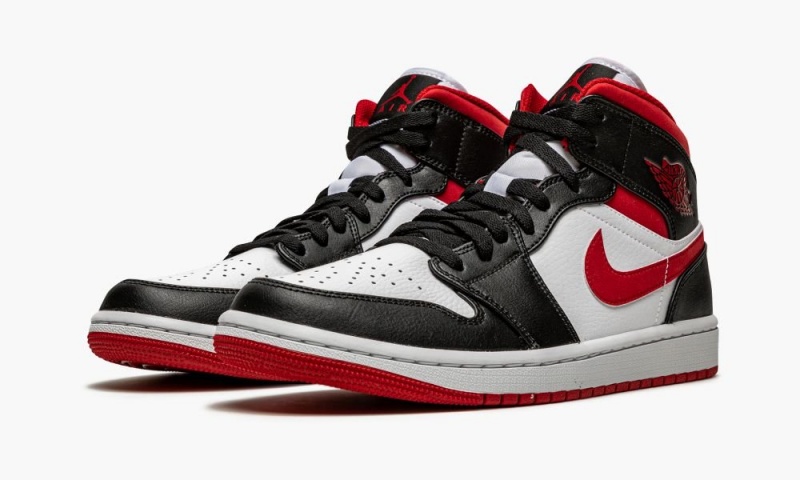 Nike Air Jordan 1 Mid 'Metallic Red' Miesten Kengät Valkoinen Punainen Mustat | 341OVXNZB