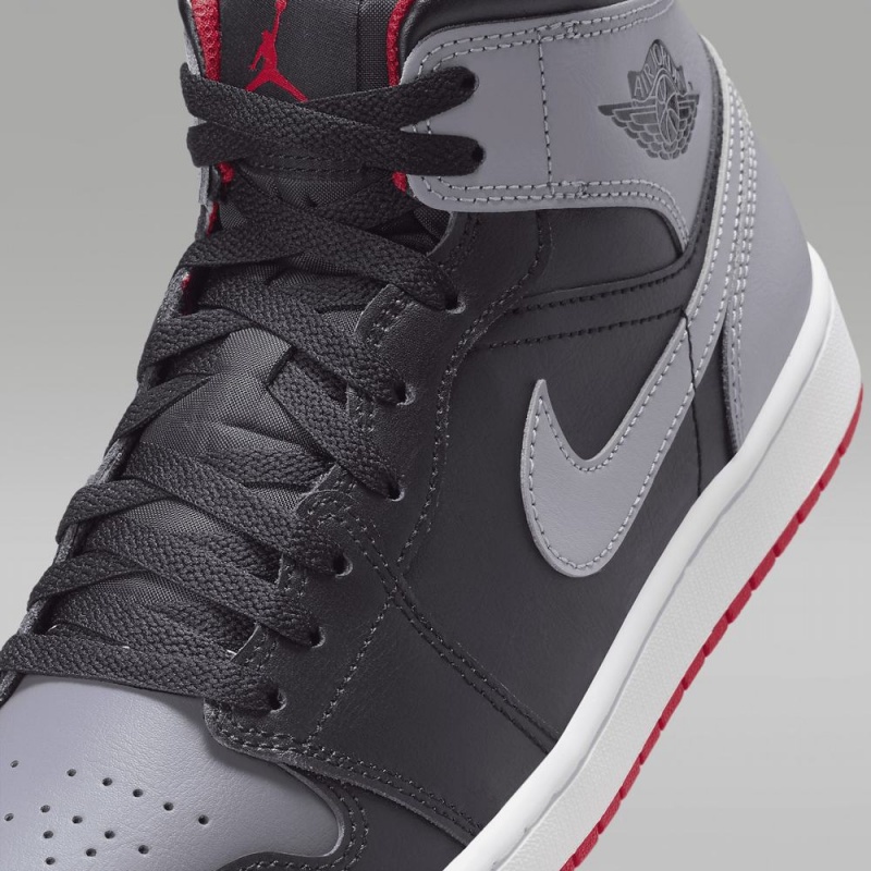 Nike Air Jordan 1 Mid Miesten Kengät Harmaat Mustat | 038HZRENI