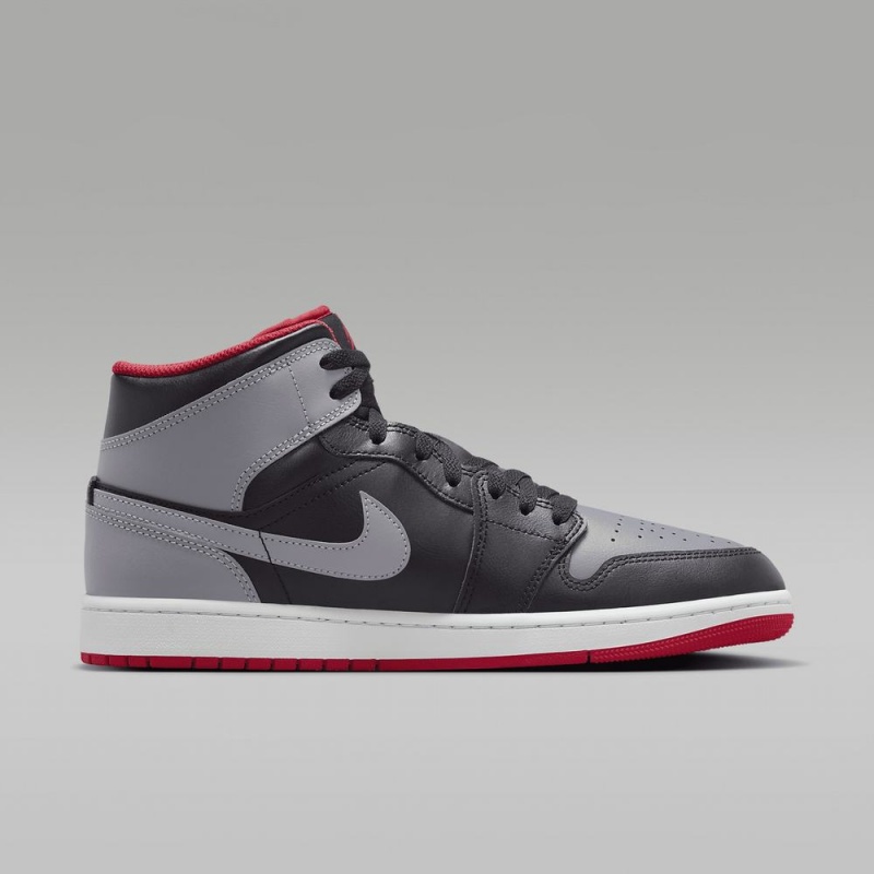 Nike Air Jordan 1 Mid Miesten Kengät Harmaat Mustat | 038HZRENI