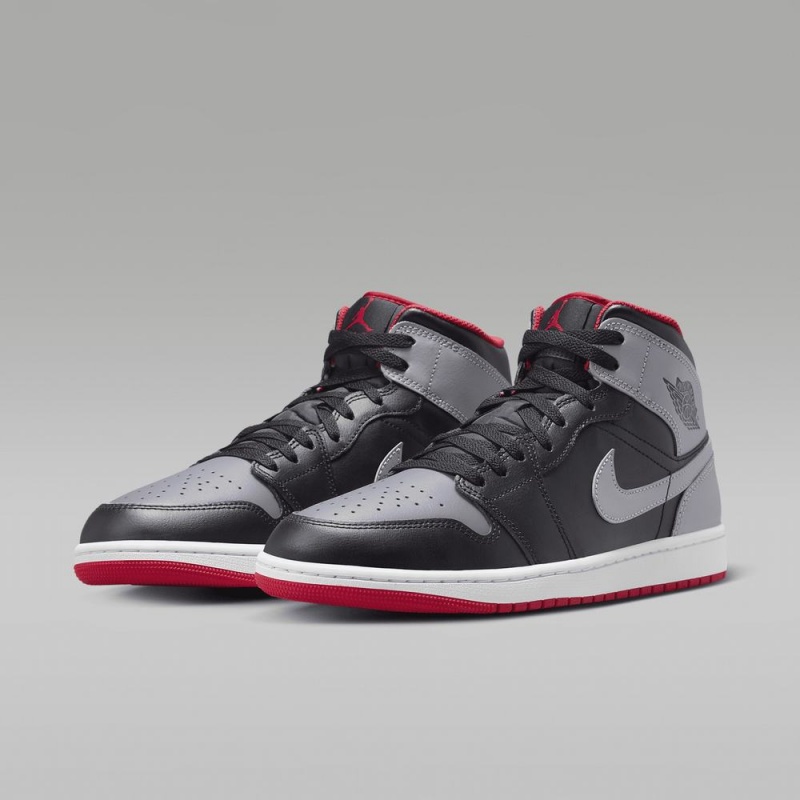 Nike Air Jordan 1 Mid Miesten Kengät Harmaat Mustat | 038HZRENI