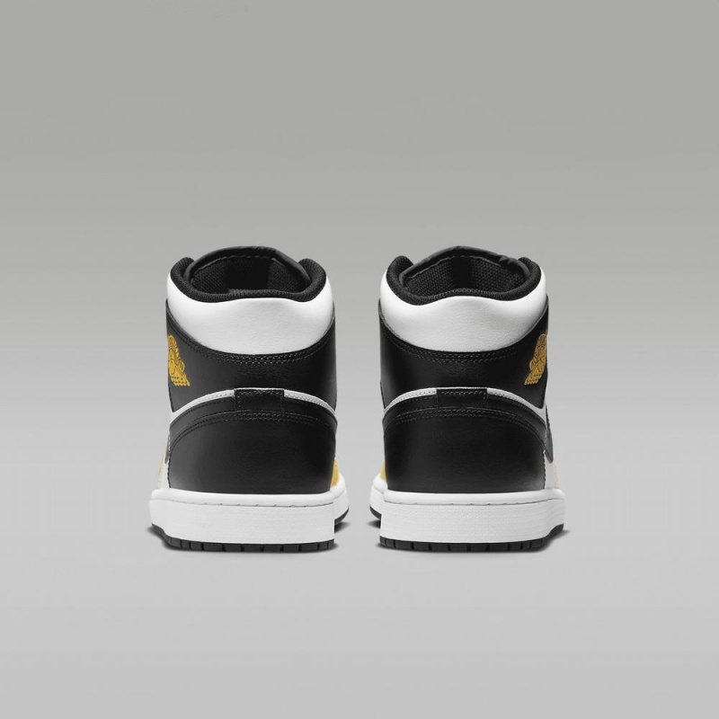 Nike Air Jordan 1 Mid Miesten Kengät Keltainen Valkoinen Mustat | 712KPEVCI