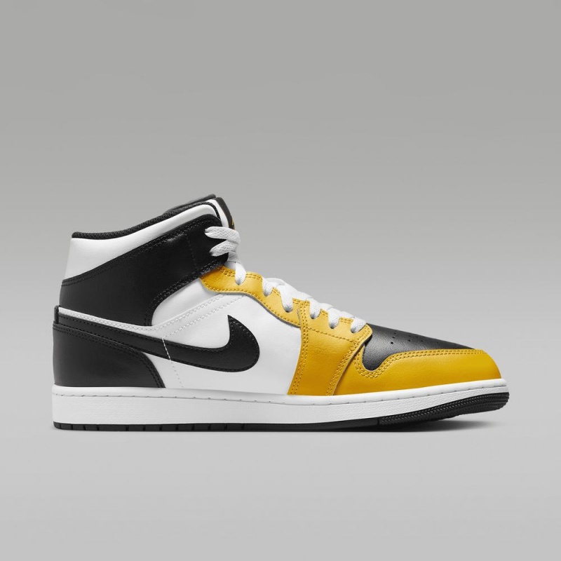 Nike Air Jordan 1 Mid Miesten Kengät Keltainen Valkoinen Mustat | 712KPEVCI