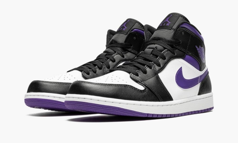 Nike Air Jordan 1 Mid Miesten Kengät Mustat Valkoinen | 610KNLIDQ