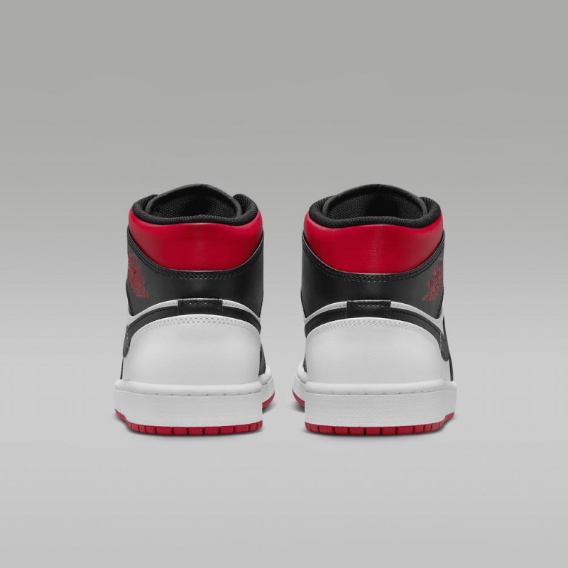 Nike Air Jordan 1 Mid Miesten Kengät Punainen Valkoinen Mustat | 194TSNZQV