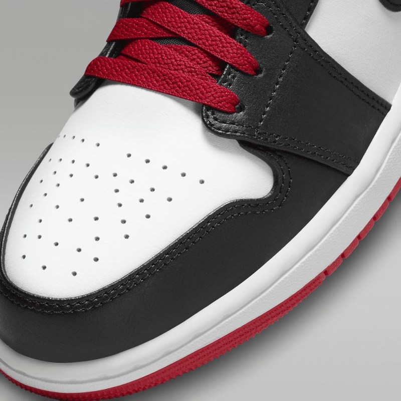Nike Air Jordan 1 Mid Miesten Kengät Punainen Valkoinen Mustat | 194TSNZQV