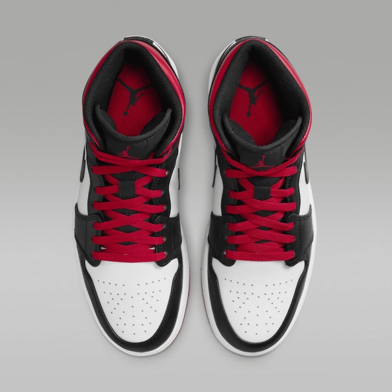 Nike Air Jordan 1 Mid Miesten Kengät Punainen Valkoinen Mustat | 194TSNZQV