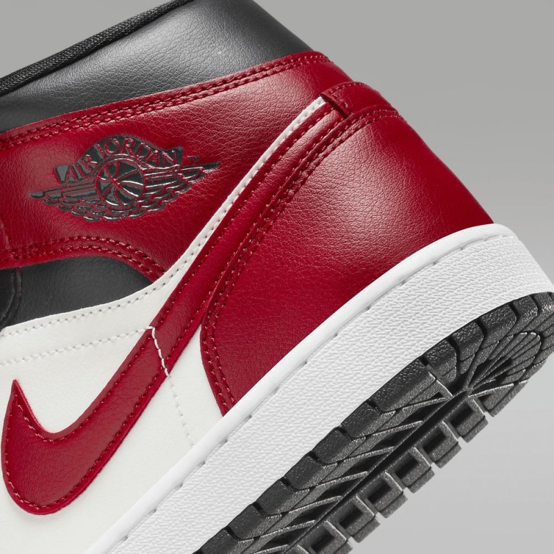 Nike Air Jordan 1 Mid Miesten Kengät Valkoinen Punainen | 069AJPBHK