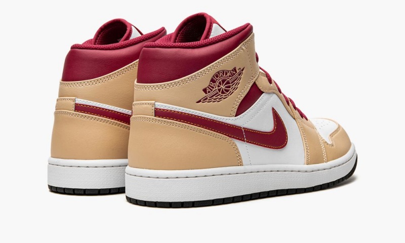 Nike Air Jordan 1 Mid Miesten Kengät Valkoinen Mustat Syvä Keltainen Valkoinen | 453TSGALK