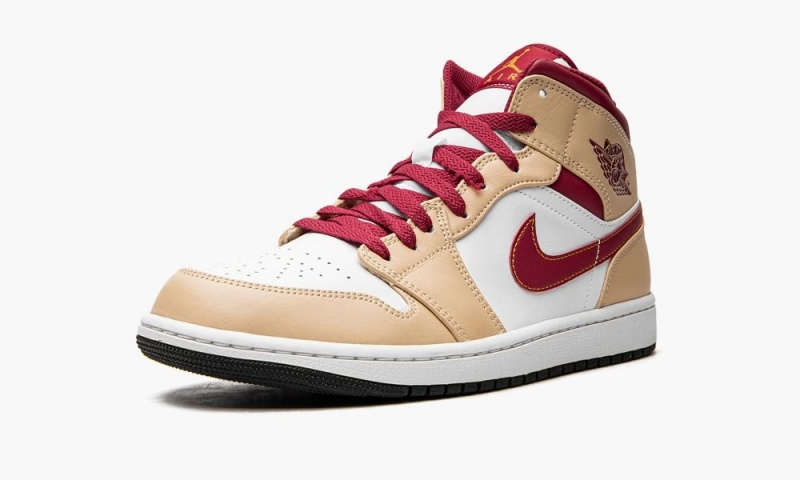 Nike Air Jordan 1 Mid Miesten Kengät Valkoinen Mustat Syvä Keltainen Valkoinen | 453TSGALK