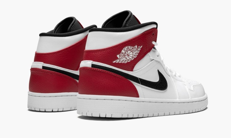 Nike Air Jordan 1 Mid Miesten Kengät Valkoinen Mustat Punainen | 168XUNELV