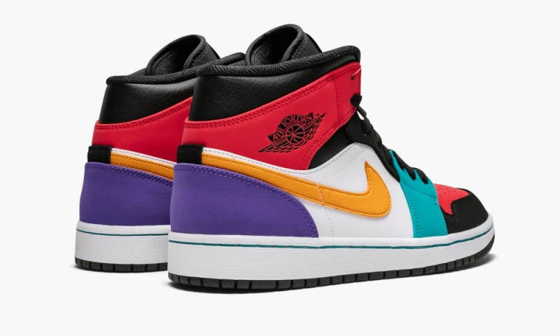 Nike Air Jordan 1 Mid 'Multicolor' Miesten Kengät Valkoinen Punainen Mustat | 419ERNJSU