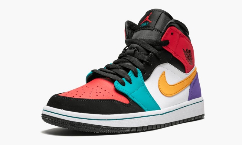 Nike Air Jordan 1 Mid 'Multicolor' Miesten Kengät Valkoinen Punainen Mustat | 419ERNJSU