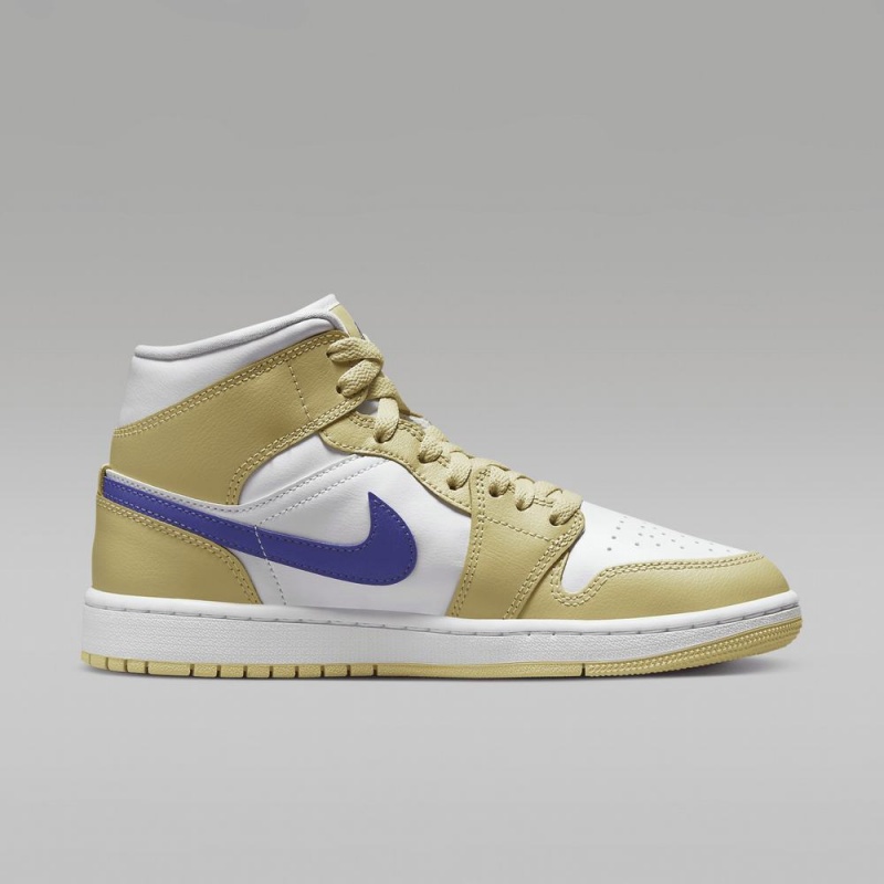 Nike Air Jordan 1 Mid Naisten Kengät Keltainen Valkoinen | 647XLJEOZ