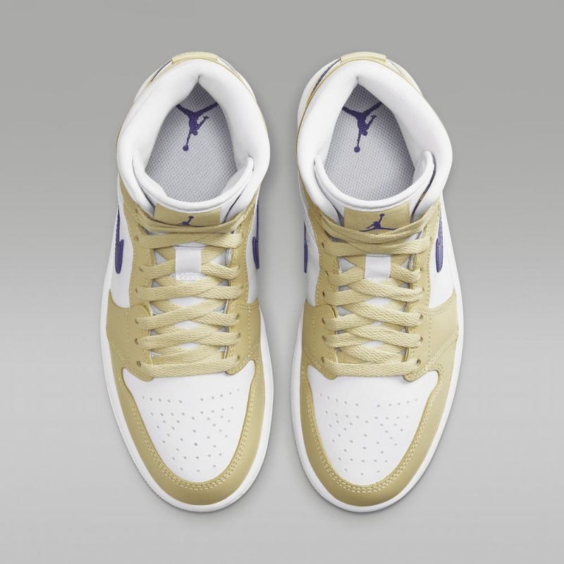 Nike Air Jordan 1 Mid Naisten Kengät Keltainen Valkoinen | 647XLJEOZ