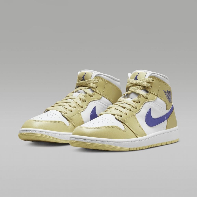 Nike Air Jordan 1 Mid Naisten Kengät Keltainen Valkoinen | 647XLJEOZ