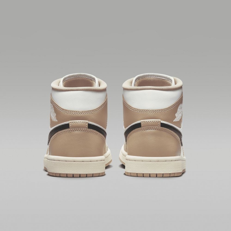 Nike Air Jordan 1 Mid Naisten Kengät Khaki Mustat Valkoinen | 537VNWPAM