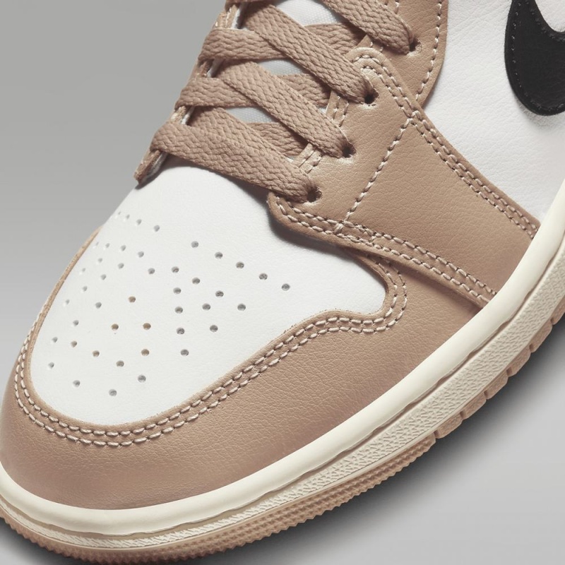 Nike Air Jordan 1 Mid Naisten Kengät Khaki Mustat Valkoinen | 537VNWPAM