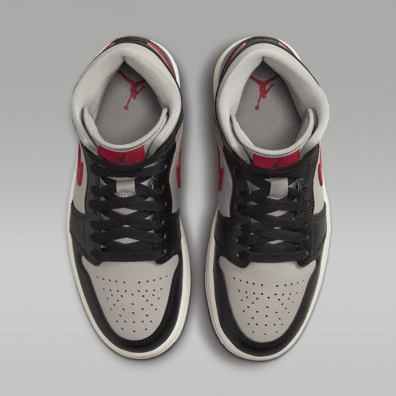 Nike Air Jordan 1 Mid Naisten Kengät Mustat Punainen | 438DGVLBY