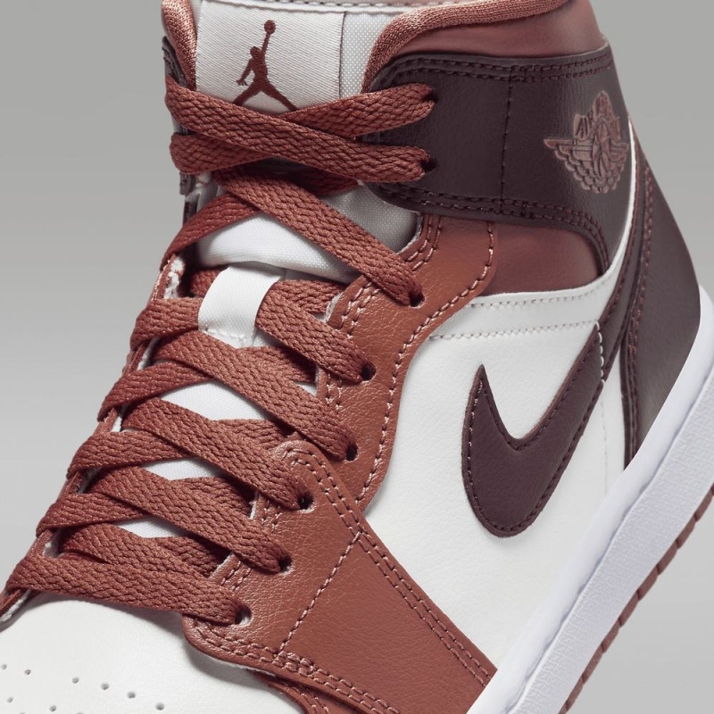 Nike Air Jordan 1 Mid Naisten Kengät Suklaa Valkoinen | 301WETCLZ