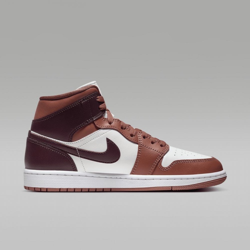 Nike Air Jordan 1 Mid Naisten Kengät Suklaa Valkoinen | 301WETCLZ