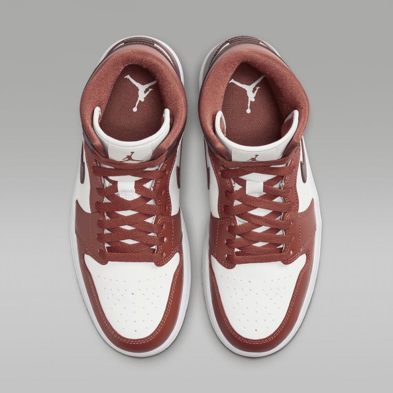 Nike Air Jordan 1 Mid Naisten Kengät Suklaa Valkoinen | 301WETCLZ