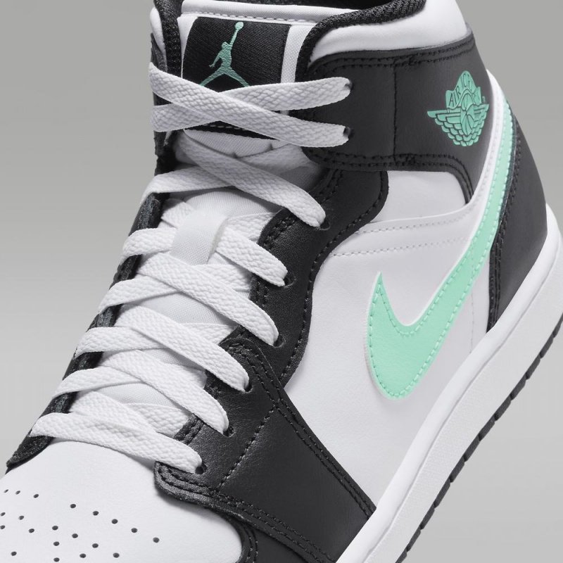 Nike Air Jordan 1 Mid Naisten Kengät Valkoinen Mustat Vihreä | 374IQLOAV