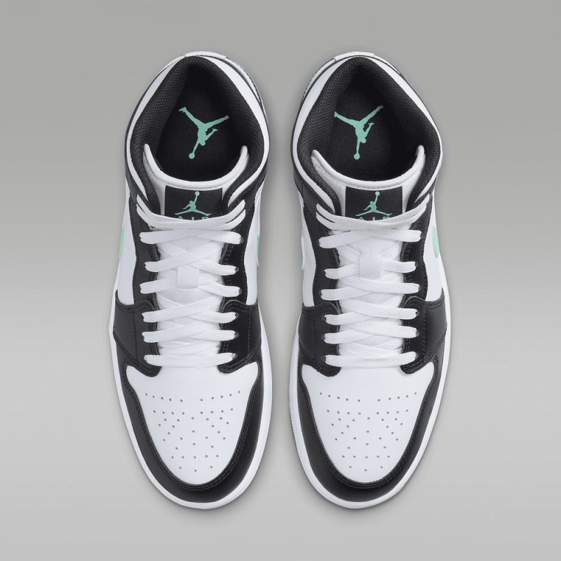 Nike Air Jordan 1 Mid Naisten Kengät Valkoinen Mustat Vihreä | 374IQLOAV