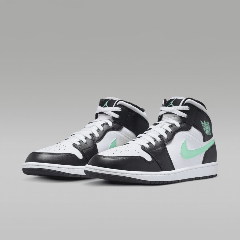 Nike Air Jordan 1 Mid Naisten Kengät Valkoinen Mustat Vihreä | 374IQLOAV
