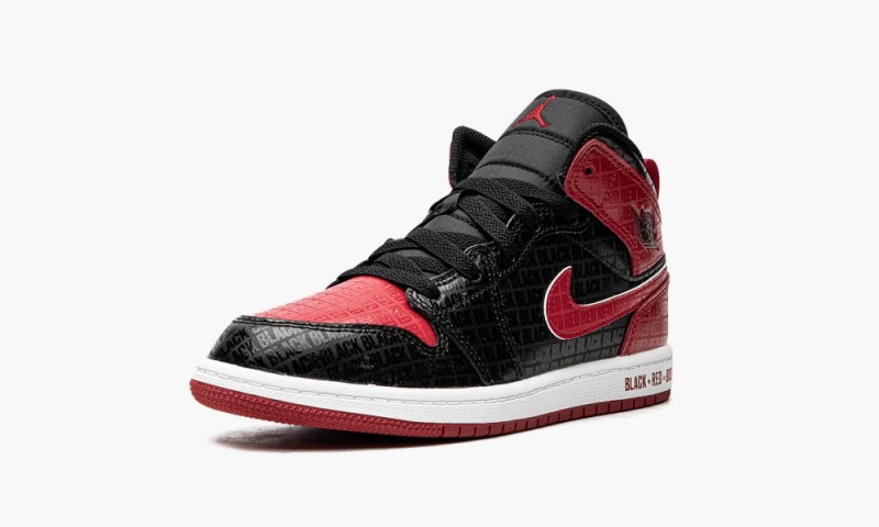 Nike Air Jordan 1 Mid PS 'Bred Text' Lasten Kengät Mustat Punainen Valkoinen | 846OFCRSW