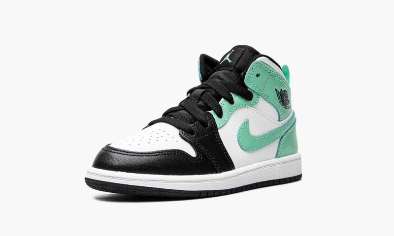 Nike Air Jordan 1 Mid (PS) Lasten Kengät Valkoinen Mustat Vihreä | 203XJIRTY