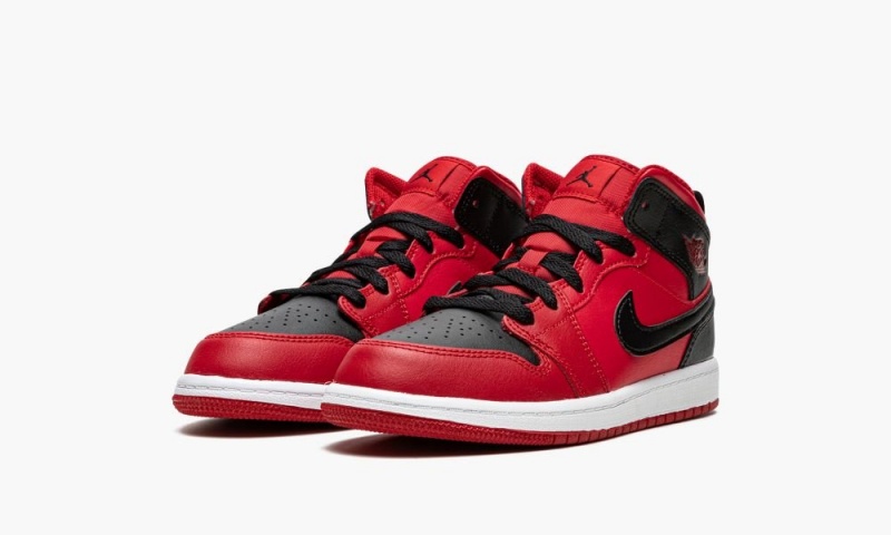 Nike Air Jordan 1 Mid PS 'Reverse Bred' Lasten Kengät Punainen Mustat Valkoinen | 824VGAUHO
